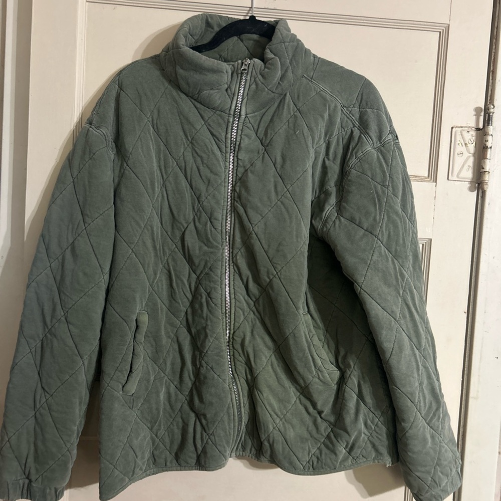 Wild Fable Quilted Olive Puffer Jacket